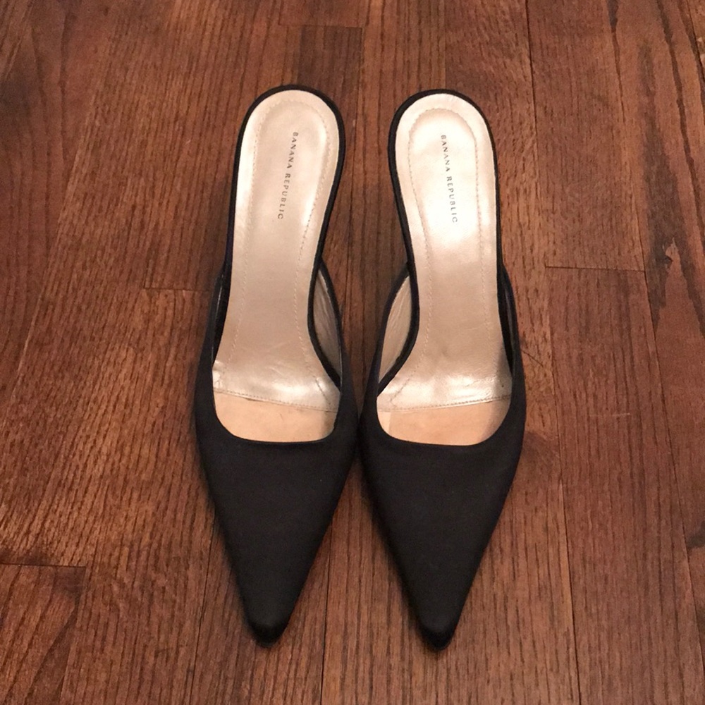 Banana Republic, black satin mule